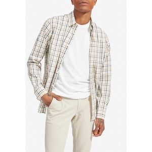 ✨NWT✨ EVERLANEThe Slim Fit Performance Shirt in Silt Plaid Sz LG